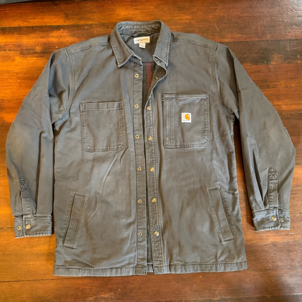 Carhartt Men's Rugged Canvas Fleece-Lined Shirt Jacket